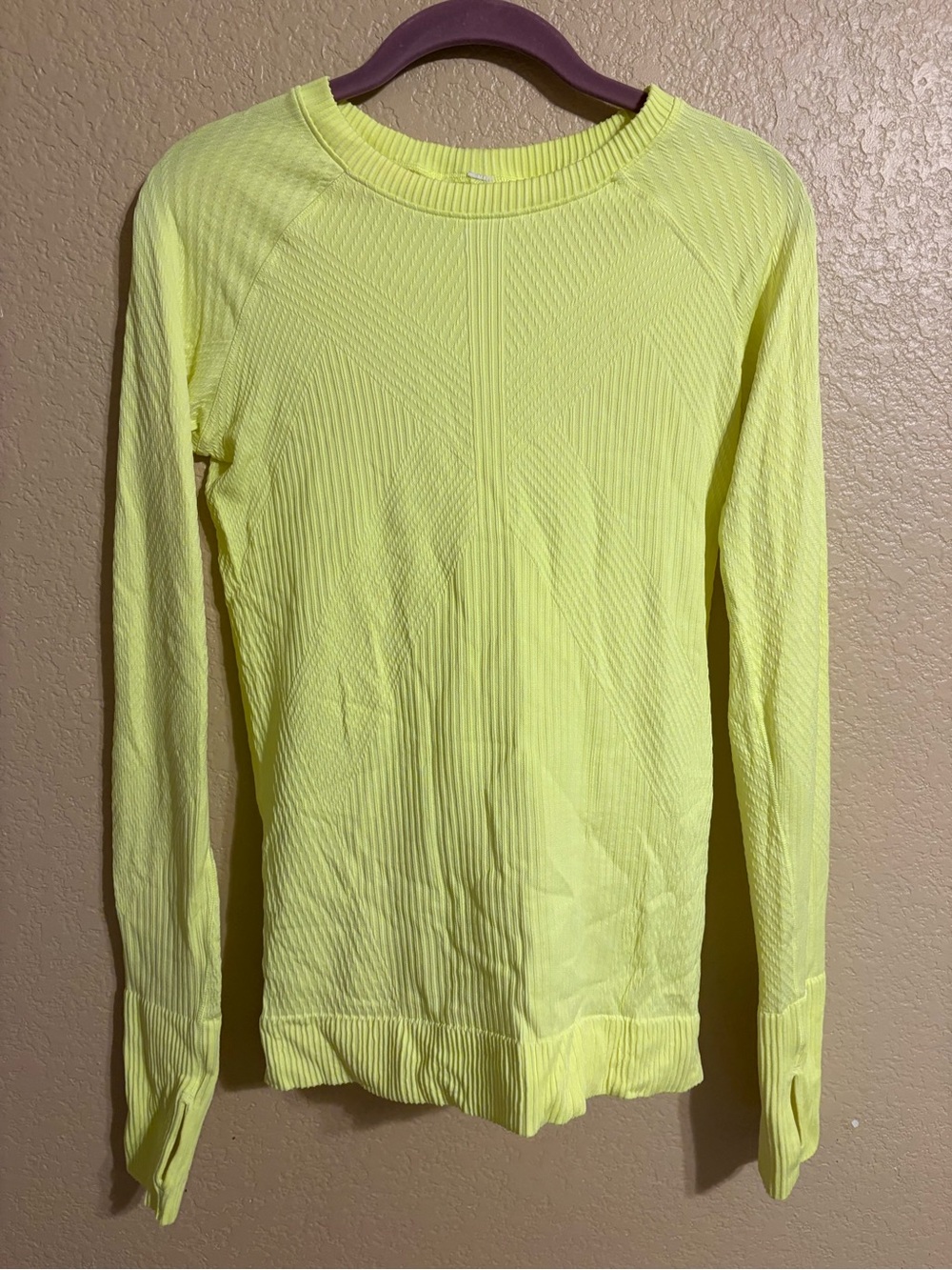 Lululemon Rest Less Pullover Knit Neon Long Sleeve